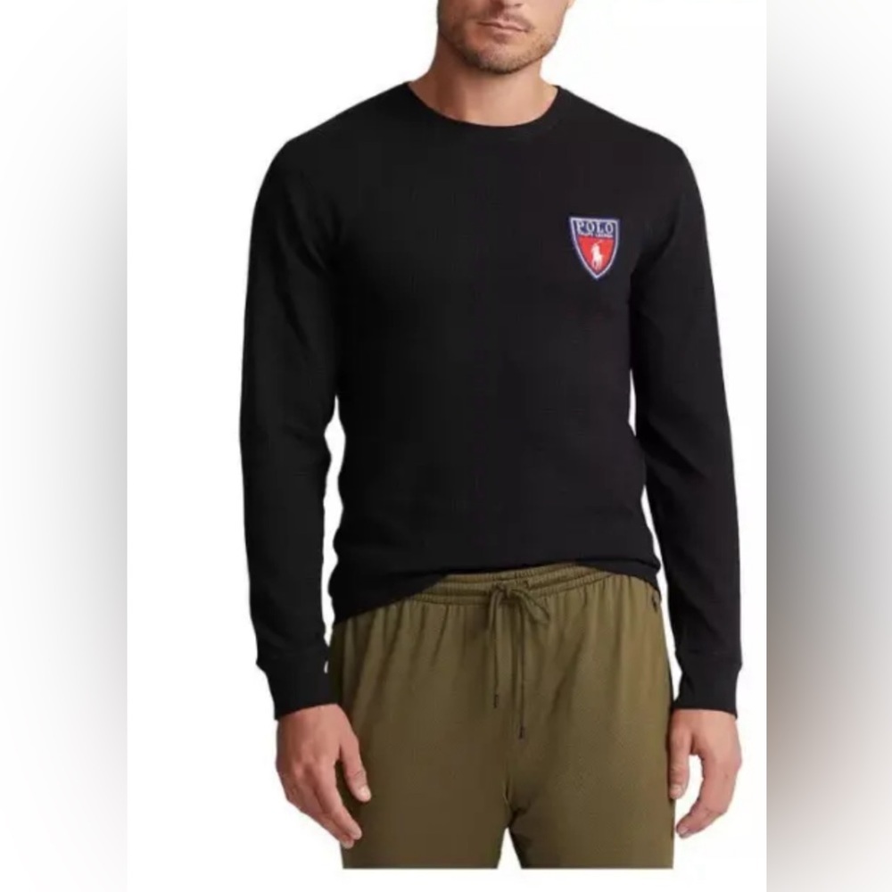 NWT Polo Ralph Lauren Men’s Loungewear T- Shirt Embroidered Long Sleeve Black XL